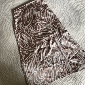 Satin Printed Midi Skirt